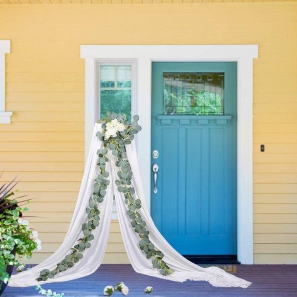 Eucalyptus Greenry Faux Silk Leaves 6ft Wall Decor - Picture 6 of 10